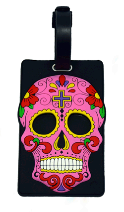 Day of the Dead Pink Luggage Tag